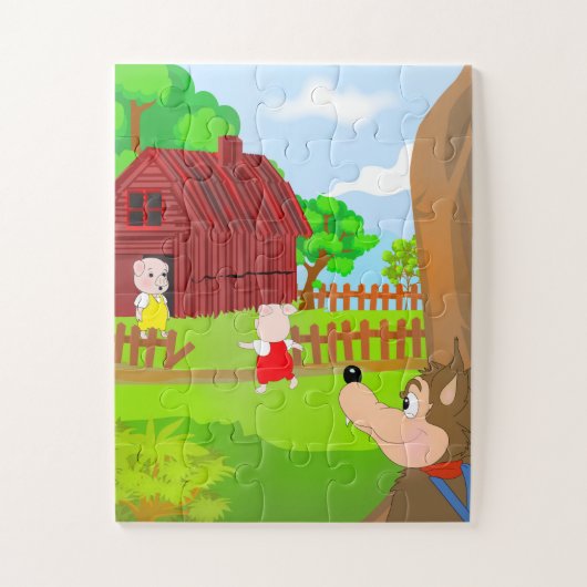 Kids Story Puzzle - Drei kleine Schweine Jigsaw (Vertikal)