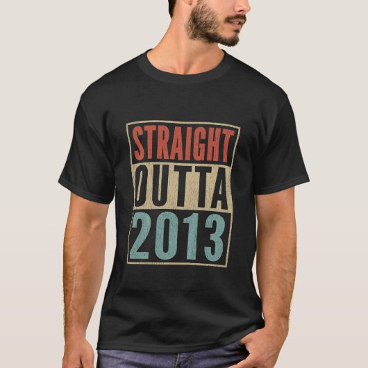 Kids Straight Outta 2013 Funny 8th Birthday Gag T-Shirt (Vorderseite)