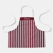 Kids Striped Autumn Burgundy and White Pattern Schürze (Vorderseite)