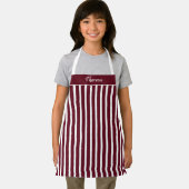 Kids Striped Autumn Burgundy and White Pattern  Schürze (Insitu)