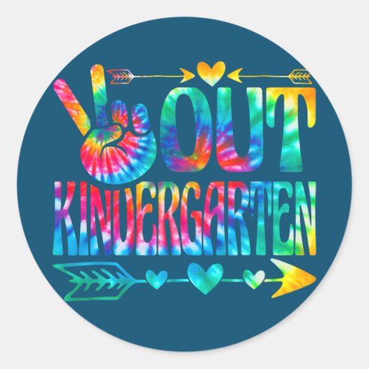 Kids Student Graduation Out Kindergarten Last Day Runder Aufkleber (Vorderseite)