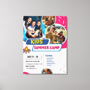 Kids Summer Camp Flyer, Kids Bootcamp Sommer Leinwanddruck