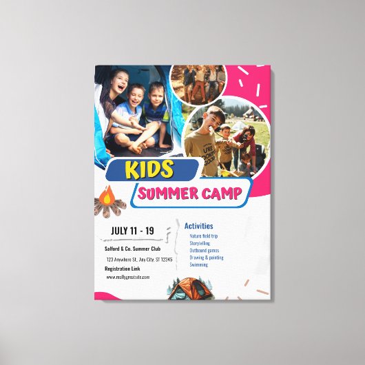 Kids Summer Camp Flyer, Kids Bootcamp Sommer Leinwanddruck (Vorderseite)
