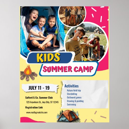 Kids Summer Camp Flyer, Kids Bootcamp Sommer Poster (Vorne)
