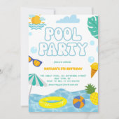 Kids Summer Fun Pool Party Birthday Einladung (Vorderseite)