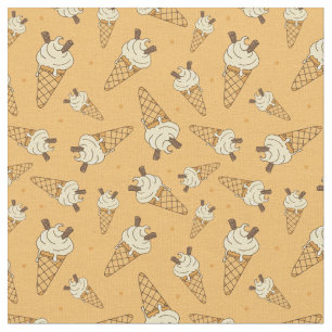 Kids Summer Ice Creme Cones Food Muster Beige Stoff