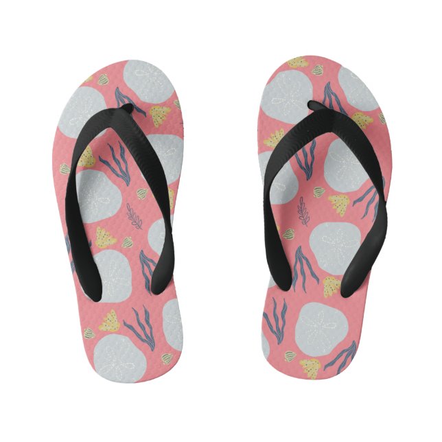 Kids Summer Sand Dollar Seashells Kid's Flip Flops Kinderbadesandalen (Fußbett)