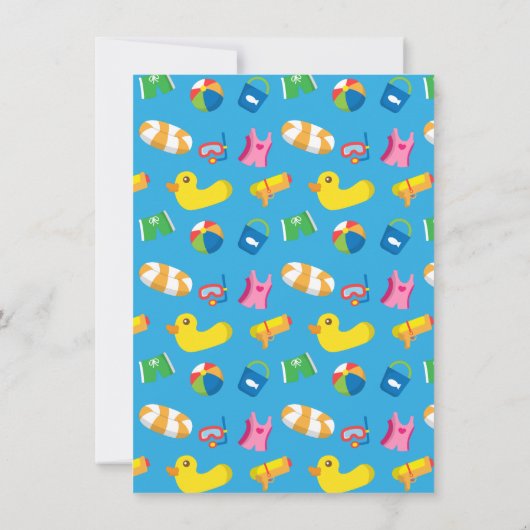 Kids Summer Splash Birthday Pool Party Einladung (Rückseite)