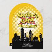 Kids Superhero Cartoon Movie Party Einladung (Vorne/Hinten)