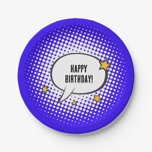 Kids Superhero Cartoon Movie Party Pappteller (Vorderseite)