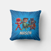 Kids Superhero Custom Name Boys Kissen (Vorderseite)