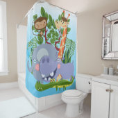 Kids Süße Tier Safari Duschvorhang (Beispiel)