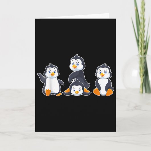 Kids Süßes Tier Pinguin Karte (Vorderseite)