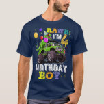 Kids T Rex Dinosaur Monster Truck 4th Birthday Boy T-Shirt<br><div class="desc">Kids T Rex Dinosaur Monster Truck 4th Birthday Boys 4 Year Old  .</div>