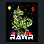 Kids T-Rex Dinosaur Robot Rawr Birthday Boy Party Poster<br><div class="desc">Kids T-Rex Dinosaurier Robot Rawr Birthday Boy Party Design für Dinosaurier Liebhaber.</div>