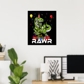 Kids T-Rex Dinosaur Robot Rawr Birthday Boy Party Poster (Heimbüro)