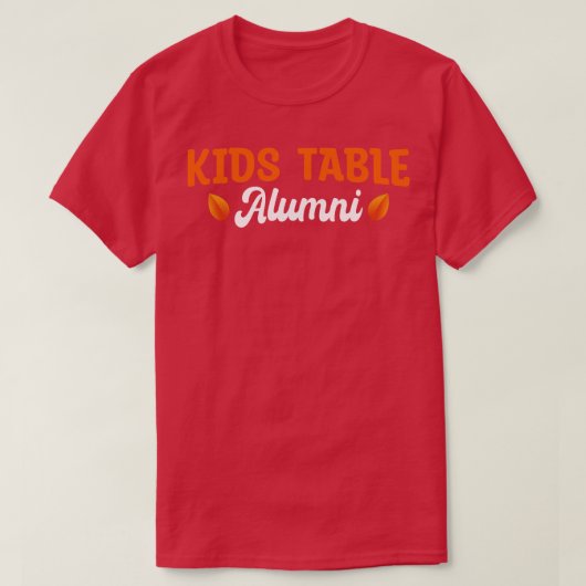 Kids Table Alumni Funny Retro Leaf Match Danke T-Shirt (Design vorne)
