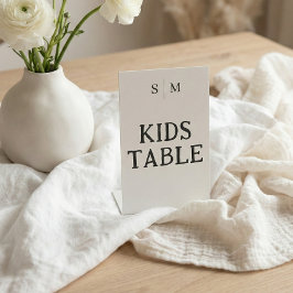 Kids Table White Wedding Sockelschild