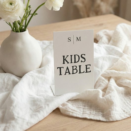 Kids Table White Wedding Sockelschild