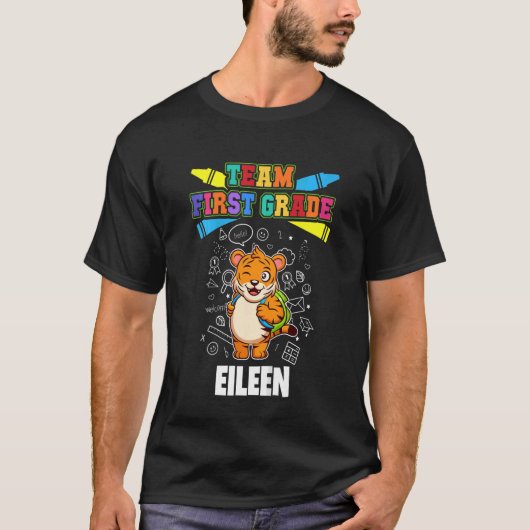 Kids Team Erste Klasse Eileen Personalisiert T-Shirt (Vorderseite)
