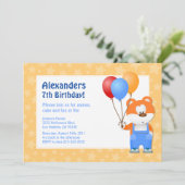 Kids Teddy Bear Geburtstagsparty Einladung (Stehend Vorderseite)