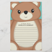 Kids Teddy Bear Niedlich Stationery Briefpapier (Vorderseite)