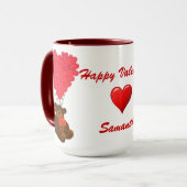 Kids teddy bear Valentines Tasse (Vorderseite Links)