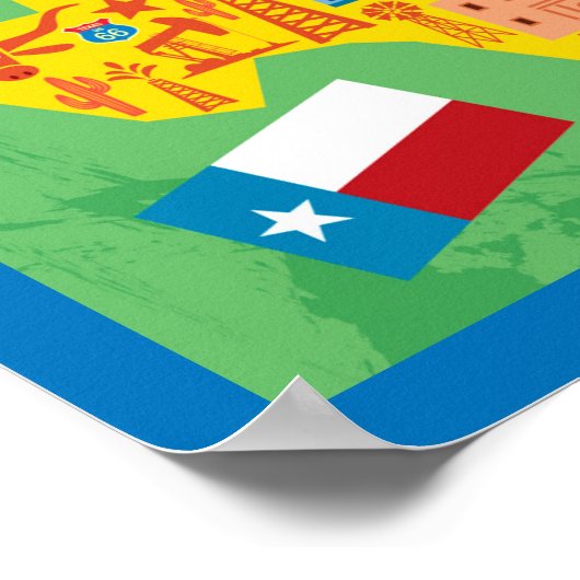 Kids Texas Map Poster (Ecke)