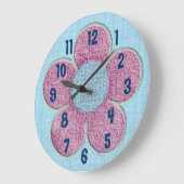 Kids Textured Flower Wall Clock Große Wanduhr (Winkel)
