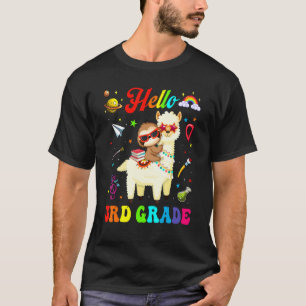 Kids Third Grade Squad Niedlich Llama Sloth Zurück T-Shirt