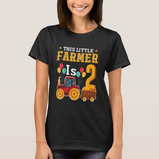 Kids This Little Farmer Is 2 Farm Tractor For Litt T-Shirt (Vorderseite)