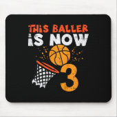 Kids This Ller Is Now 3 Sketll 3rd Birthday Bday B Mousepad (Vorne)