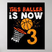 Kids This Ller Is Now 3 Sketll 3rd Birthday Bday B Poster (Vorne)