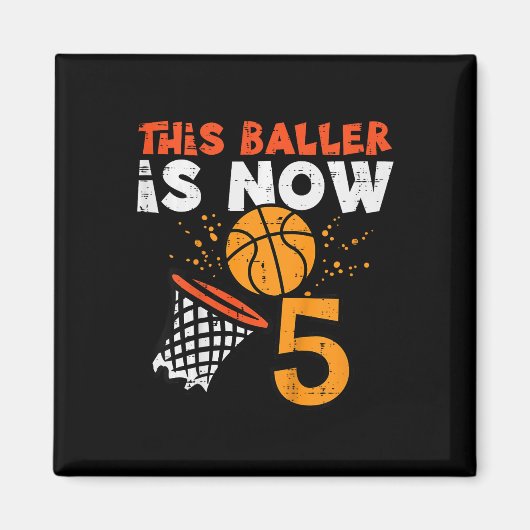 Kids This Ller Is Now 5 Sketll 5th Birthday Bday B Magnet (Vorne)