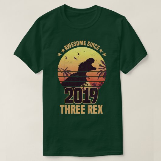 Kids Three Re 3rd Birthday Dinosaur 3 year old T-Shirt (Design vorne)