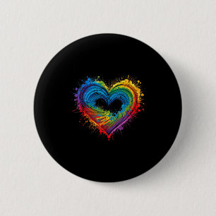 Kids Tie Dye Herz Valentinstag Grafik Mädchen Zu Button