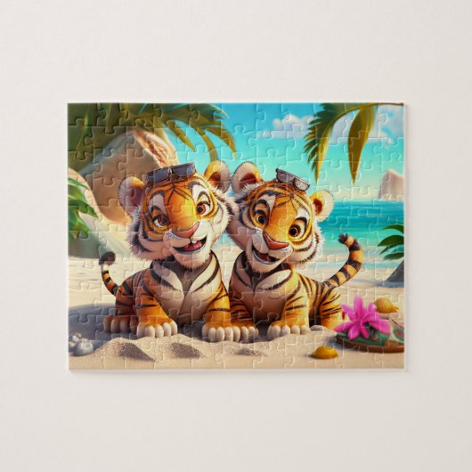 Kids Tiger Cubs Jigsaw Puzzle - Tropical (Horizontal)