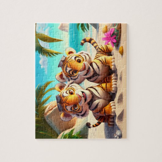 Kids Tiger Cubs Jigsaw Puzzle - Tropical (Vertikal)