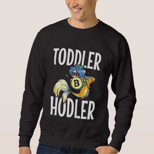 Kids Toddler Hodler Bitcoin Mermaid with Sunglasse Sweatshirt (Vorderseite)