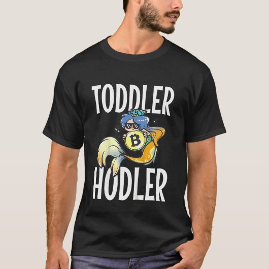 Kids Toddler Hodler Bitcoin Mermaid with Sunglasse T-Shirt (Vorderseite)