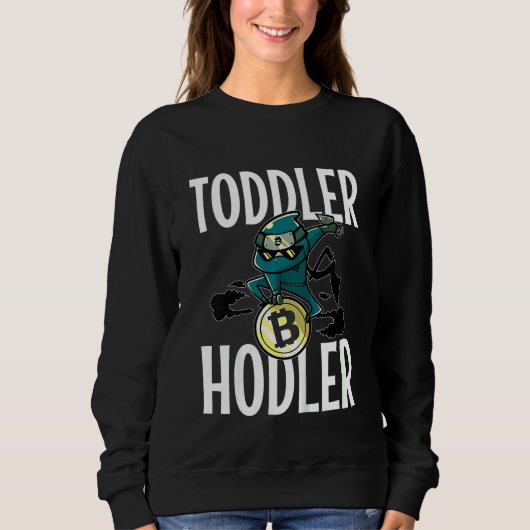 Kids Toddler Hodler Bitcoin Ninja with Sunglasses Sweatshirt (Vorderseite)