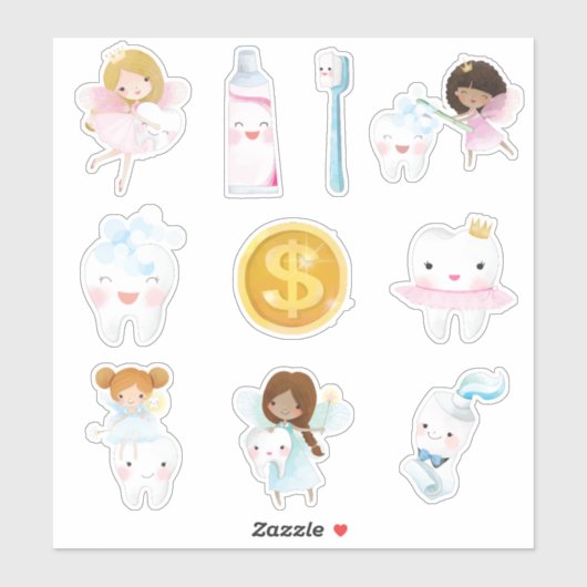 Kids Tooth Fairy Aufkleber (Blatt)