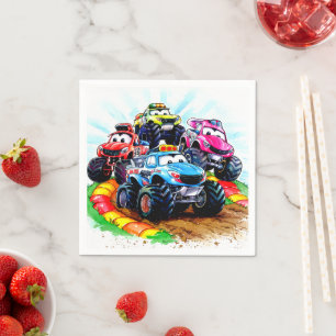Kids Track Monster Truck Geburtstag Serviette