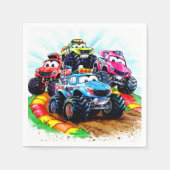 Kids Track Monster Truck Geburtstag Serviette (Vorderseite)