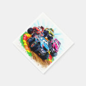 Kids Track Monster Truck Geburtstag Serviette (Ecke)