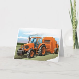 Kids Tractor Birthday Karte