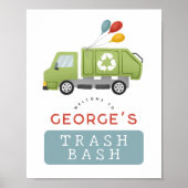 Kids Trash Bash Müllwagen Geburtstagsbegrüßung Poster (Vorne)