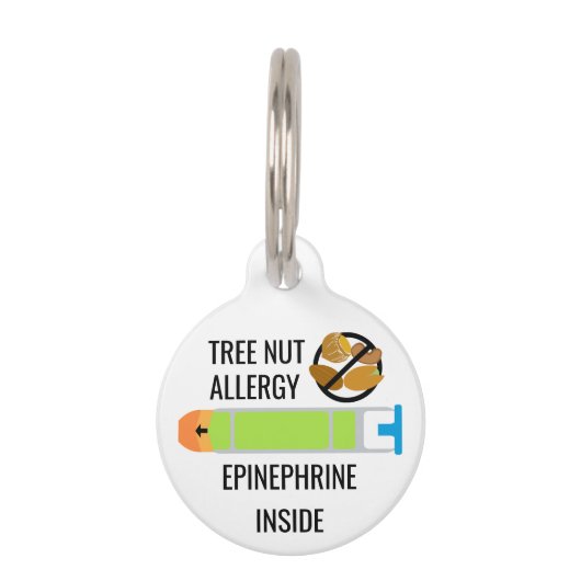 Kids Tree Nut Allergy Epinephrine Emergency Haustiermarke (Vorderseite)