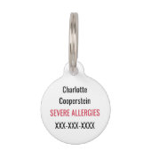 Kids Tree Nut Peanut Allergie Epinephrine Emergenc Tiernamensmarke (Rückseite)