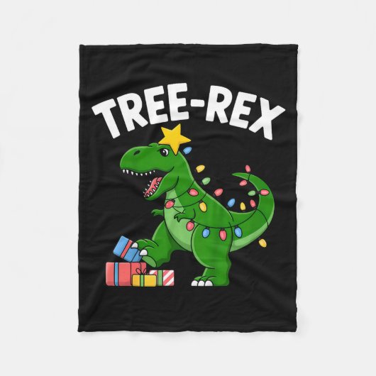 Kids Tree-rex Christmas Dinosaur T-rex Shirt Toddl Fleecedecke (Vorderseite)